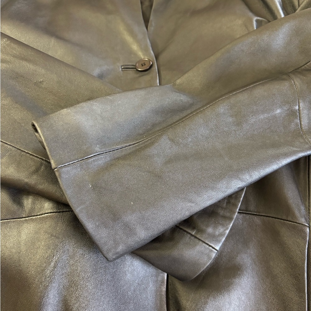 🆕 Edwin Black Leather Trench Coat🧥 - Picture 6 of 7